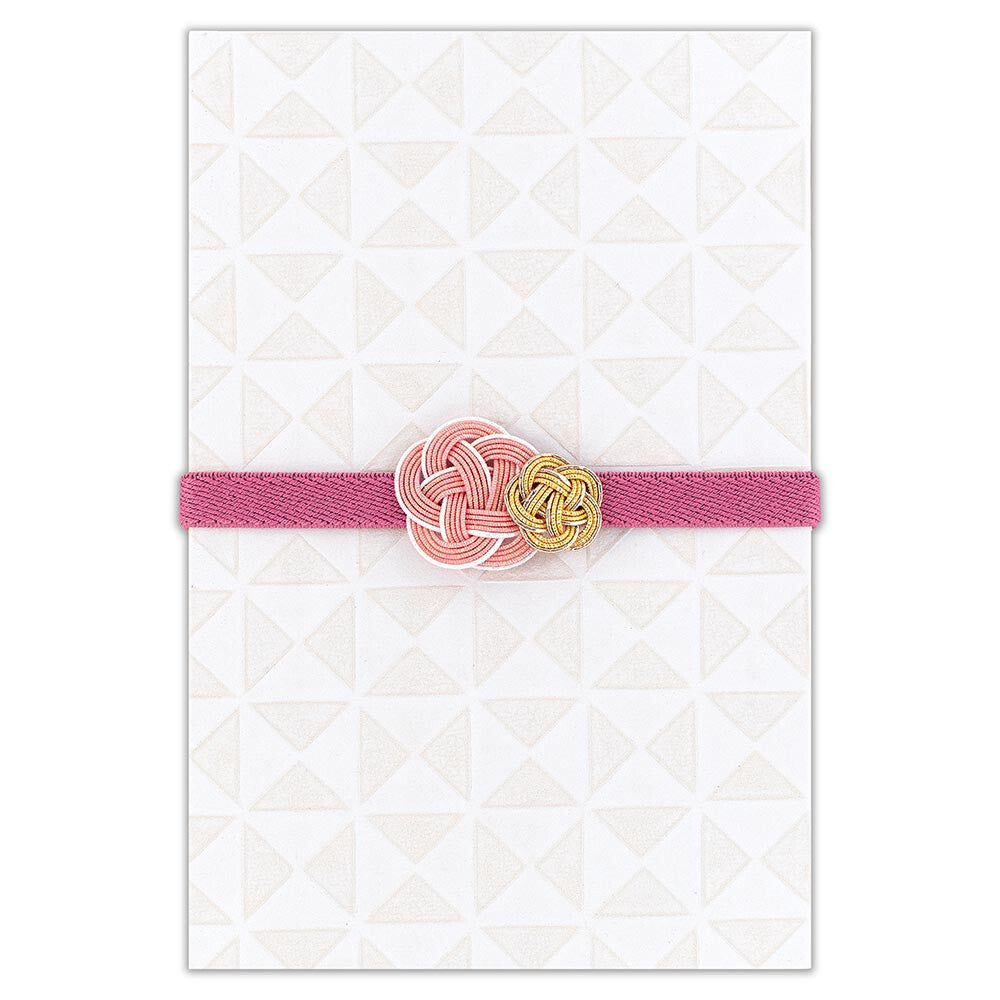 Élastique Décoratif avec Nœud Mizuhiki Rose & Doré
