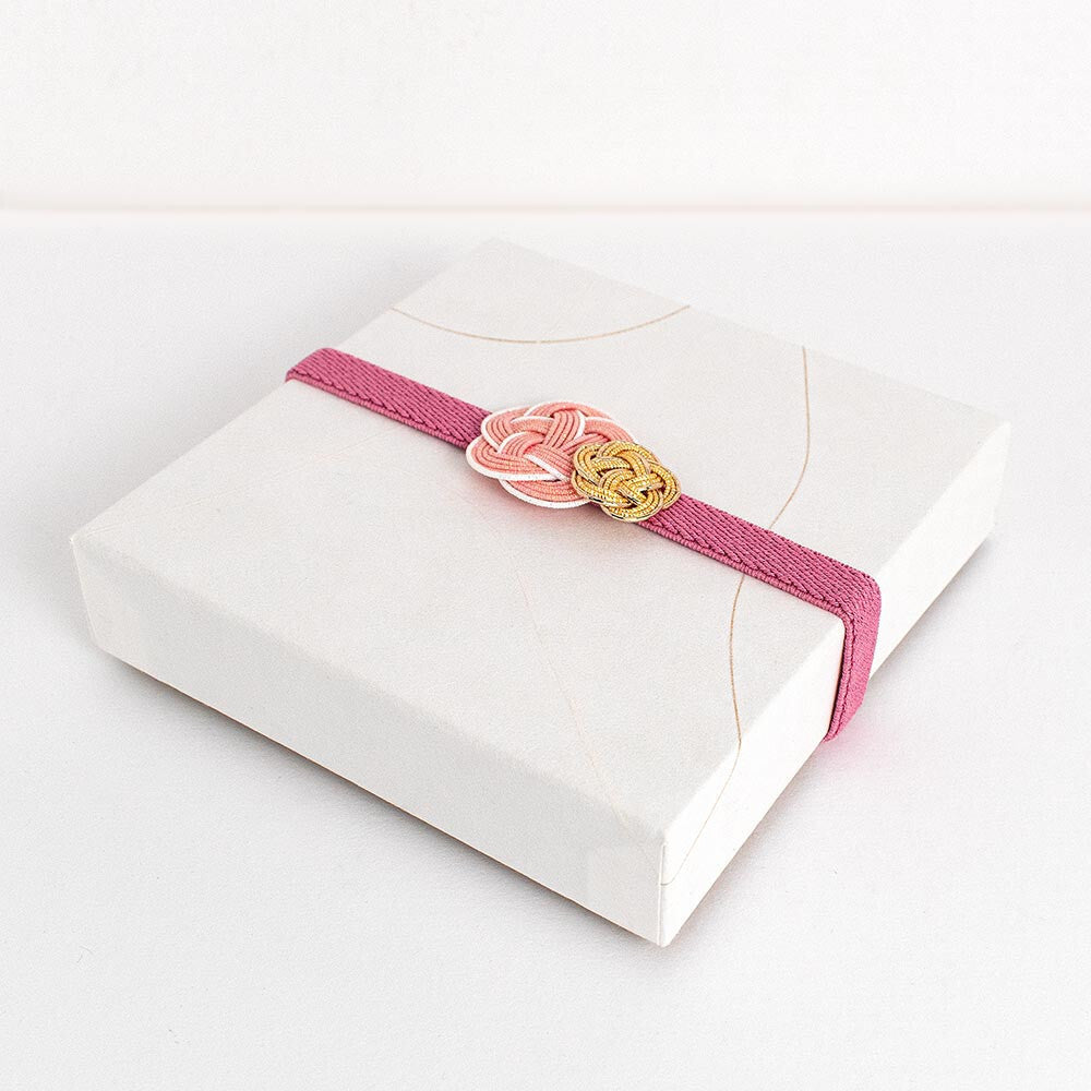 Élastique Décoratif avec Nœud Mizuhiki Rose & Doré