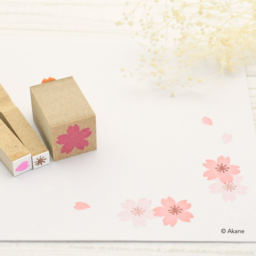 Tampons Fleur de Cerisier Sakura Pétale et Pistil (3 tampons)