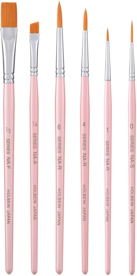 Holbein NA Series Pink Brush Set – 6 Brushes