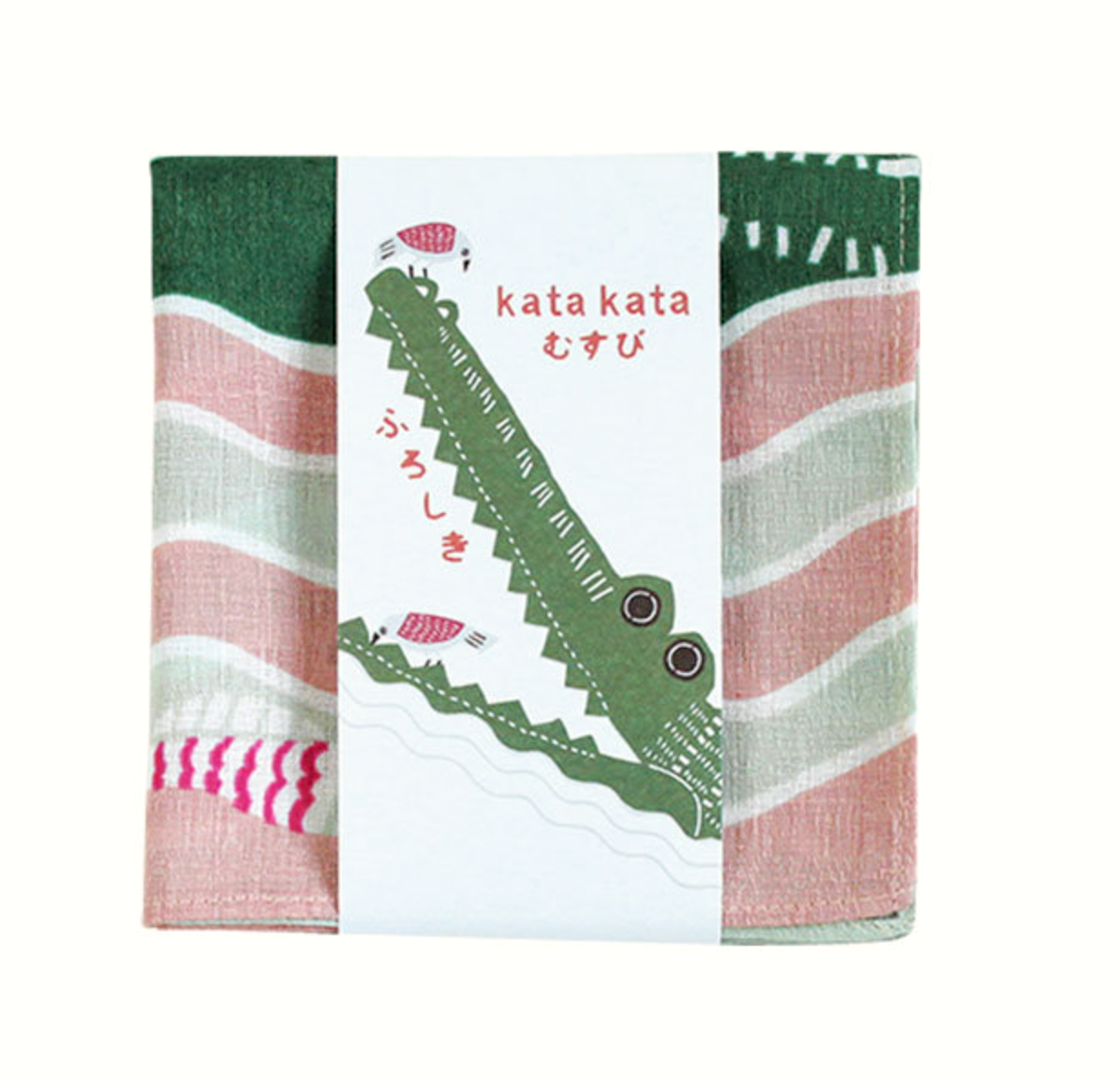 Furoshiki Kata Kata Musubi Crocodile et Oiseaux en coton bio 50 cm