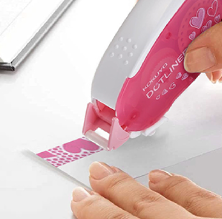 KOKUYO DotLiner Compact Pink Glue Tape – Precise and Refillable Adhesive Tape