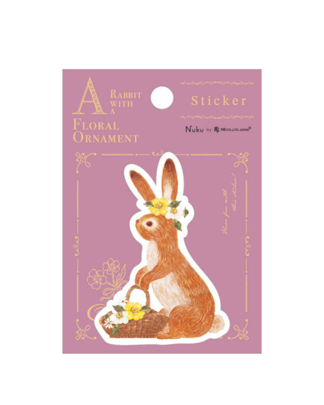 Sticker Lapin et Fleurs