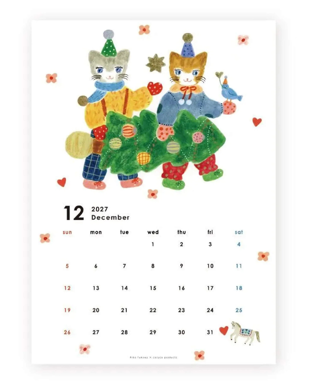 Calendrier Mural 2027 A4 Aiko Fukawa – Cozyca