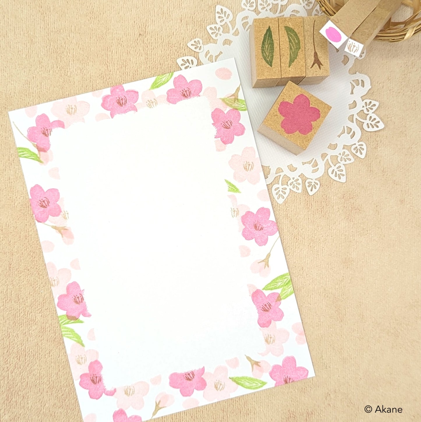 Tampons Fleur de Cerisier Sakura Feuilles Pétale (6 tampons)