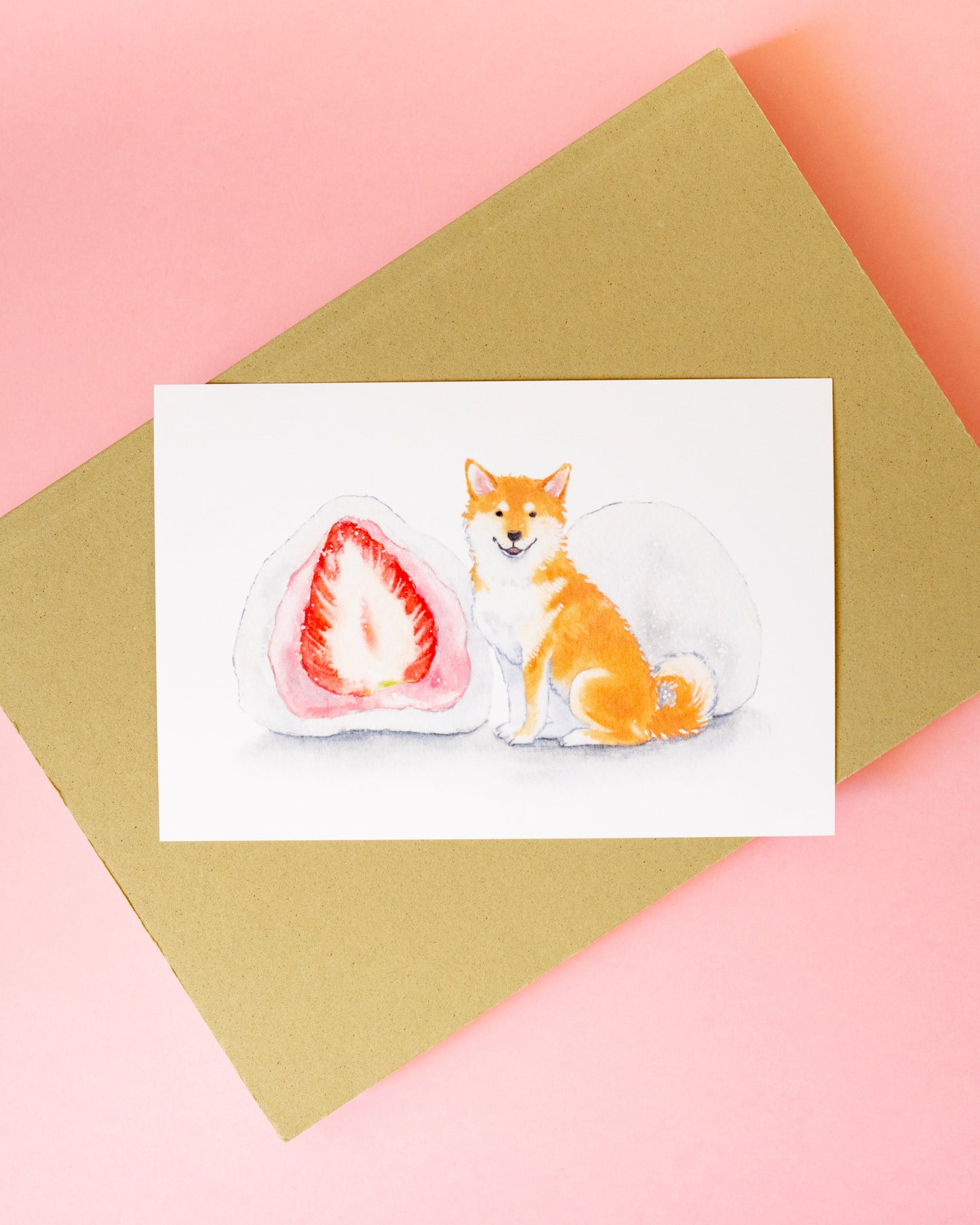 Shiba and Strawberry Daifuku Card