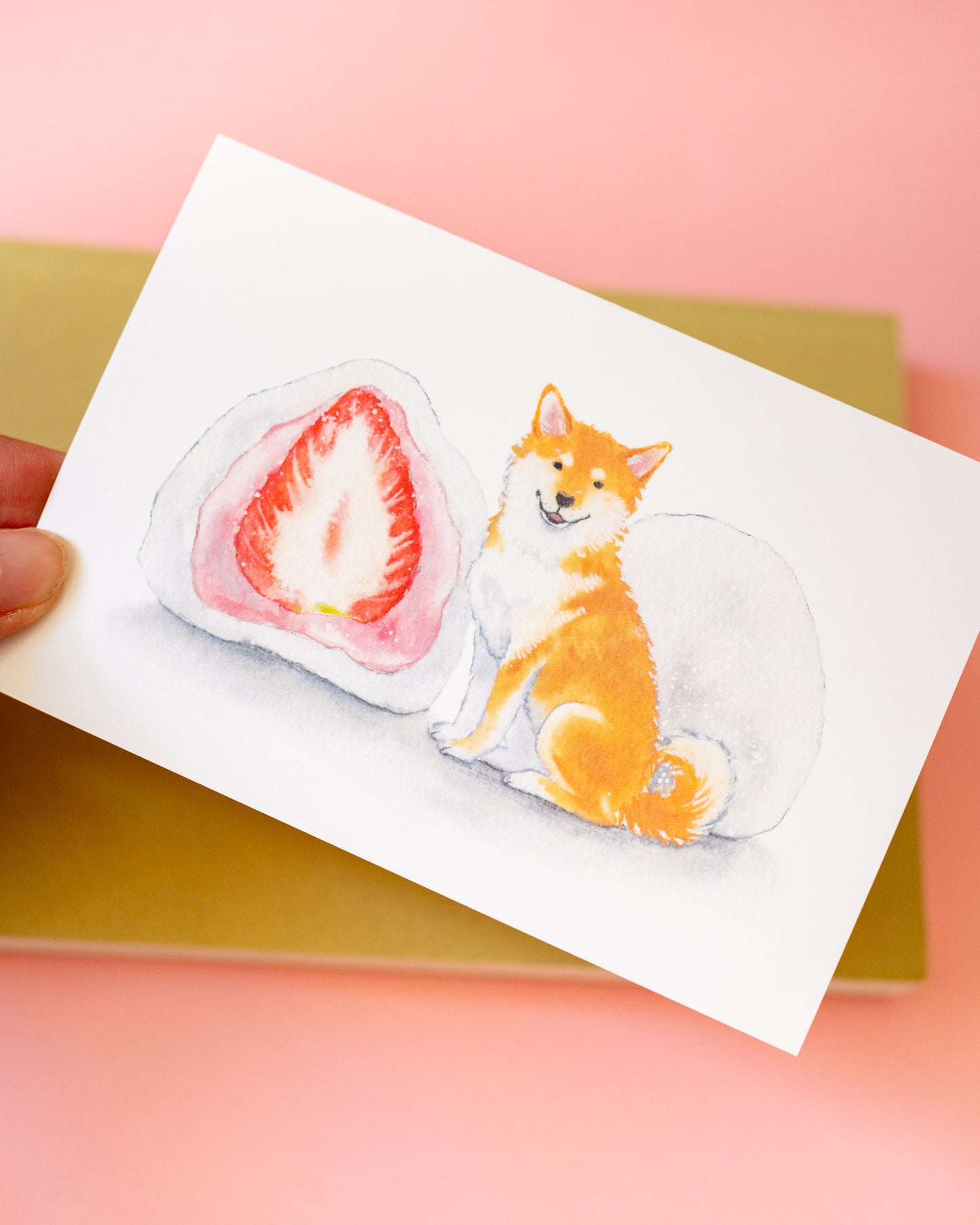 Shiba and Strawberry Daifuku Card