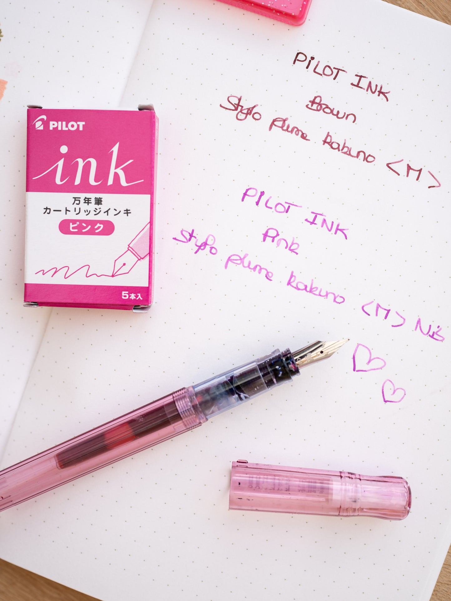 Pink ink cartridges – 5 cartridge pack – Pilot