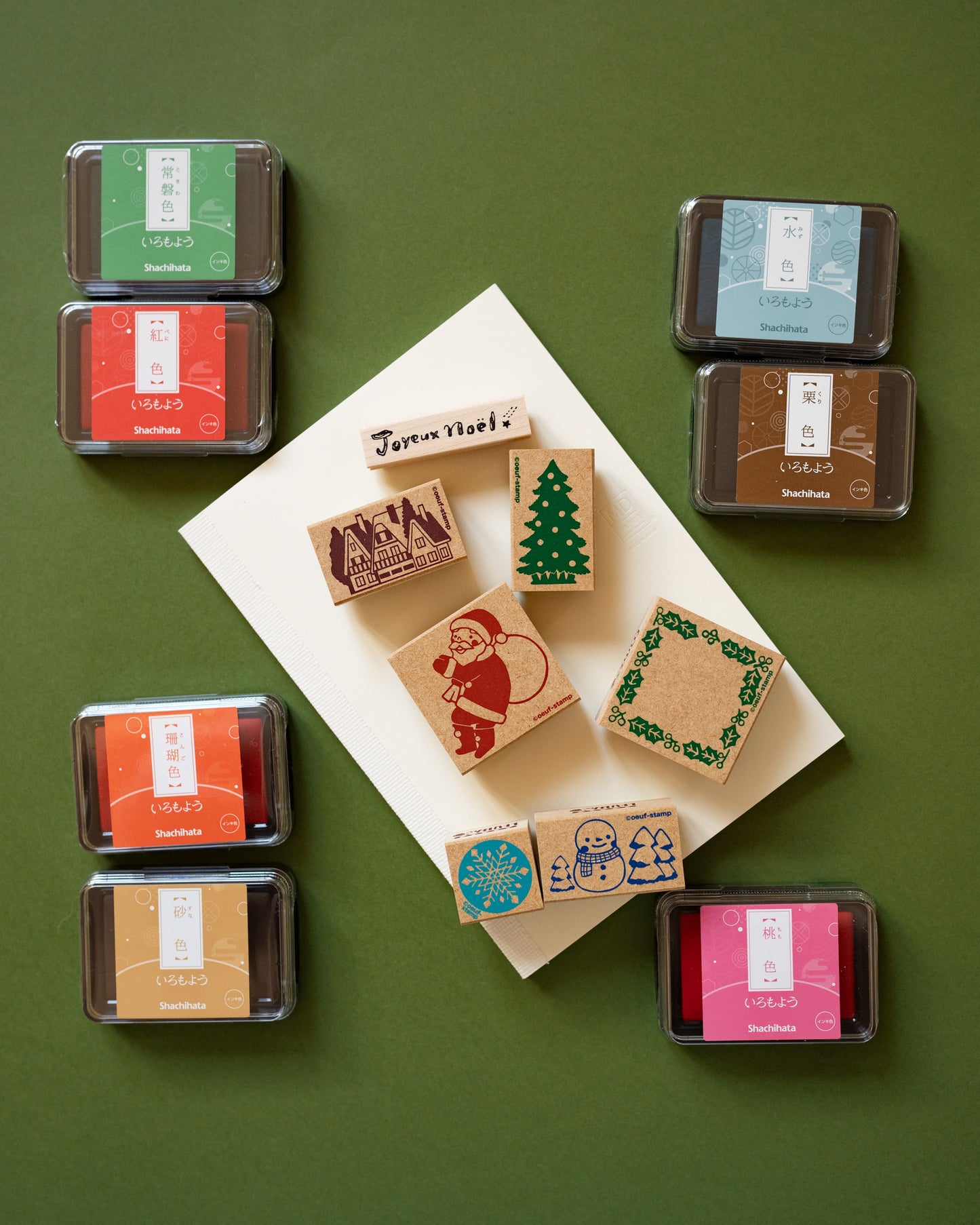 Tampons Noël et Hiver (motif au choix) Kodomo no Kao x Oeuf-stamp et Hankodori