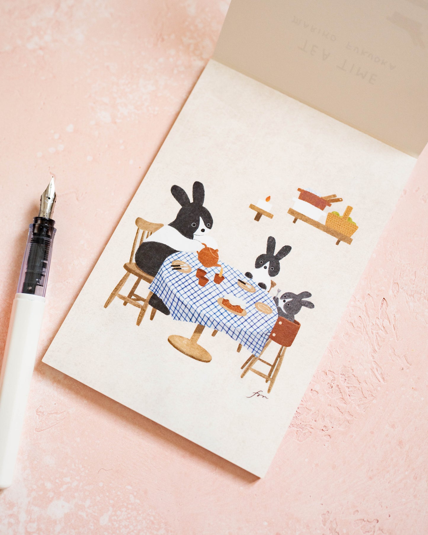 Block of 10 Tea Time Postcards Mariko Fukuoka