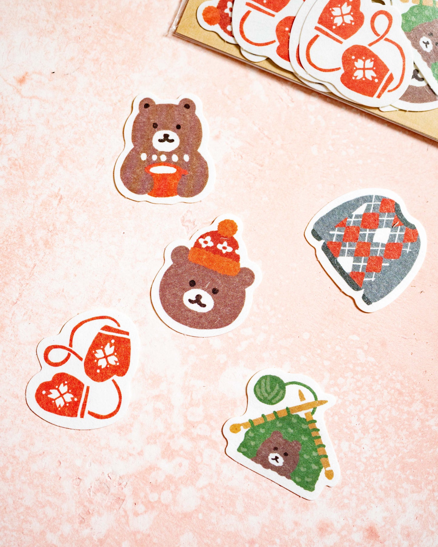 Furukawa Shiko Bear and Knit Flakes Stickers