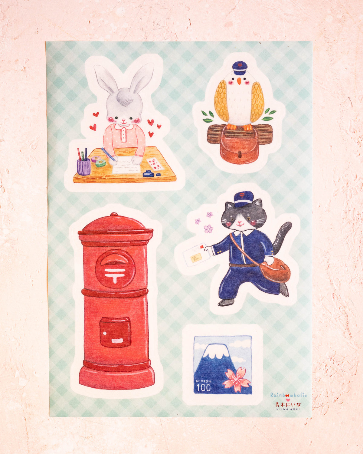 2 Planches de Stickers Happy Mail – Rainbowholic × Niina Aoki