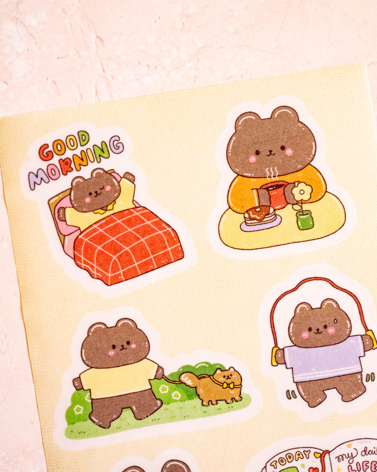Stickers Bear Daily Life – Rainbowholic × Dolly Kaye
