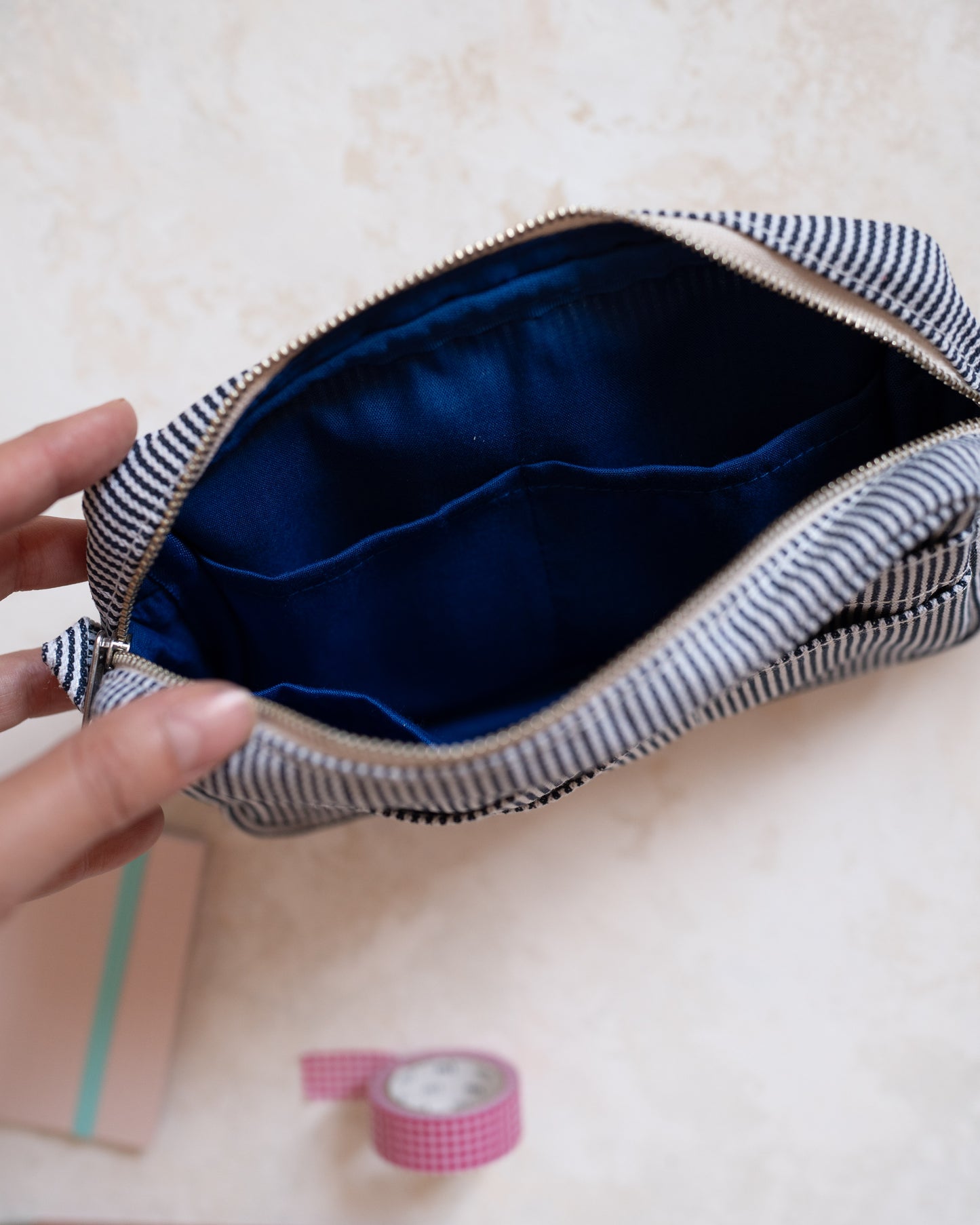 Delfonics Utility Pouch Small - Rayures Marine