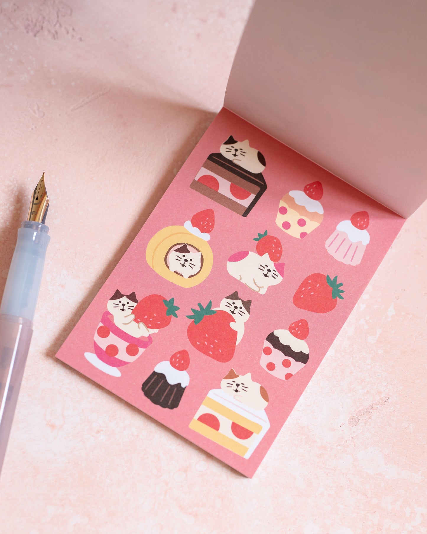 Cats, Pastries, Strawberries Notepad