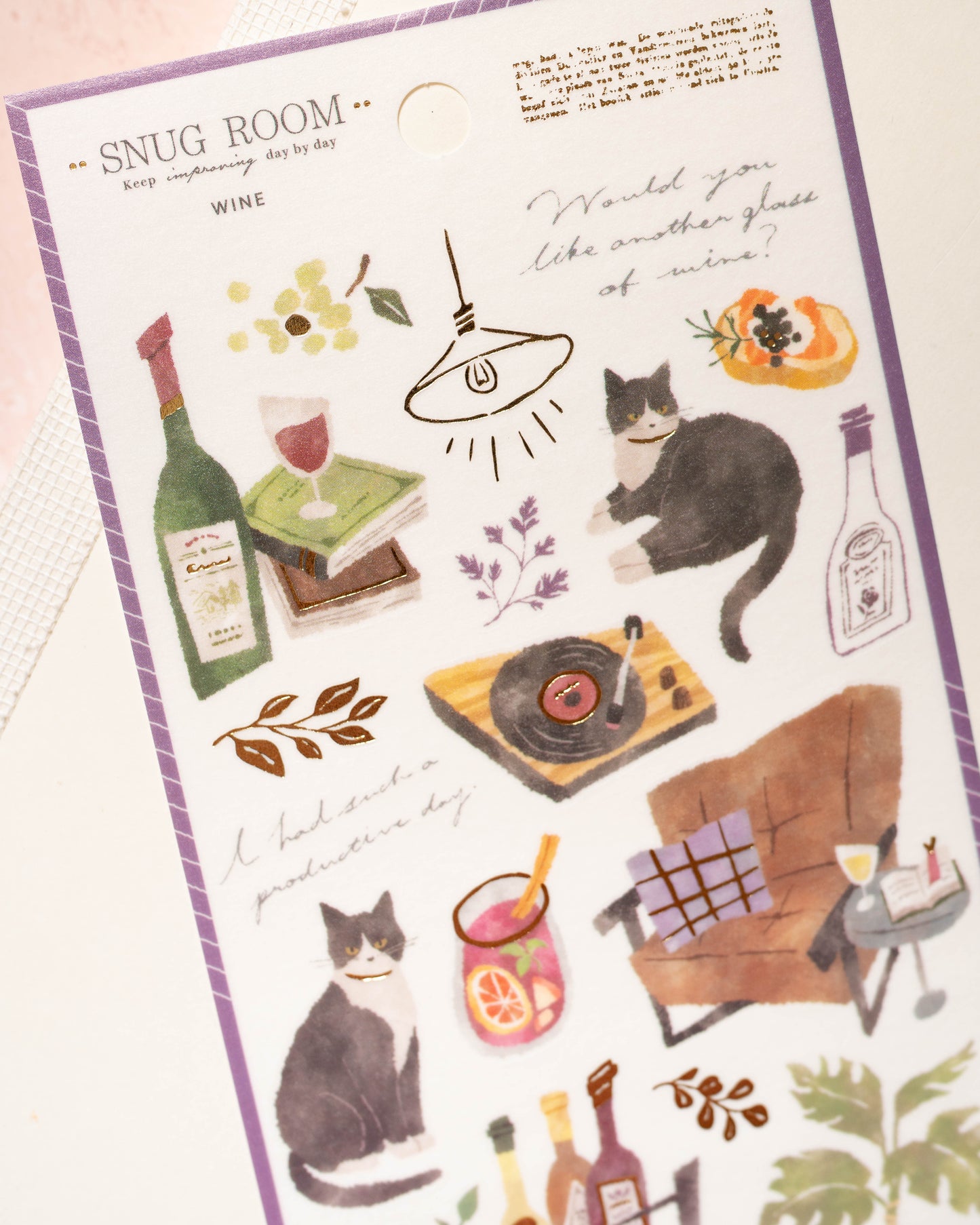 Snug Room Cats and Books Stickers