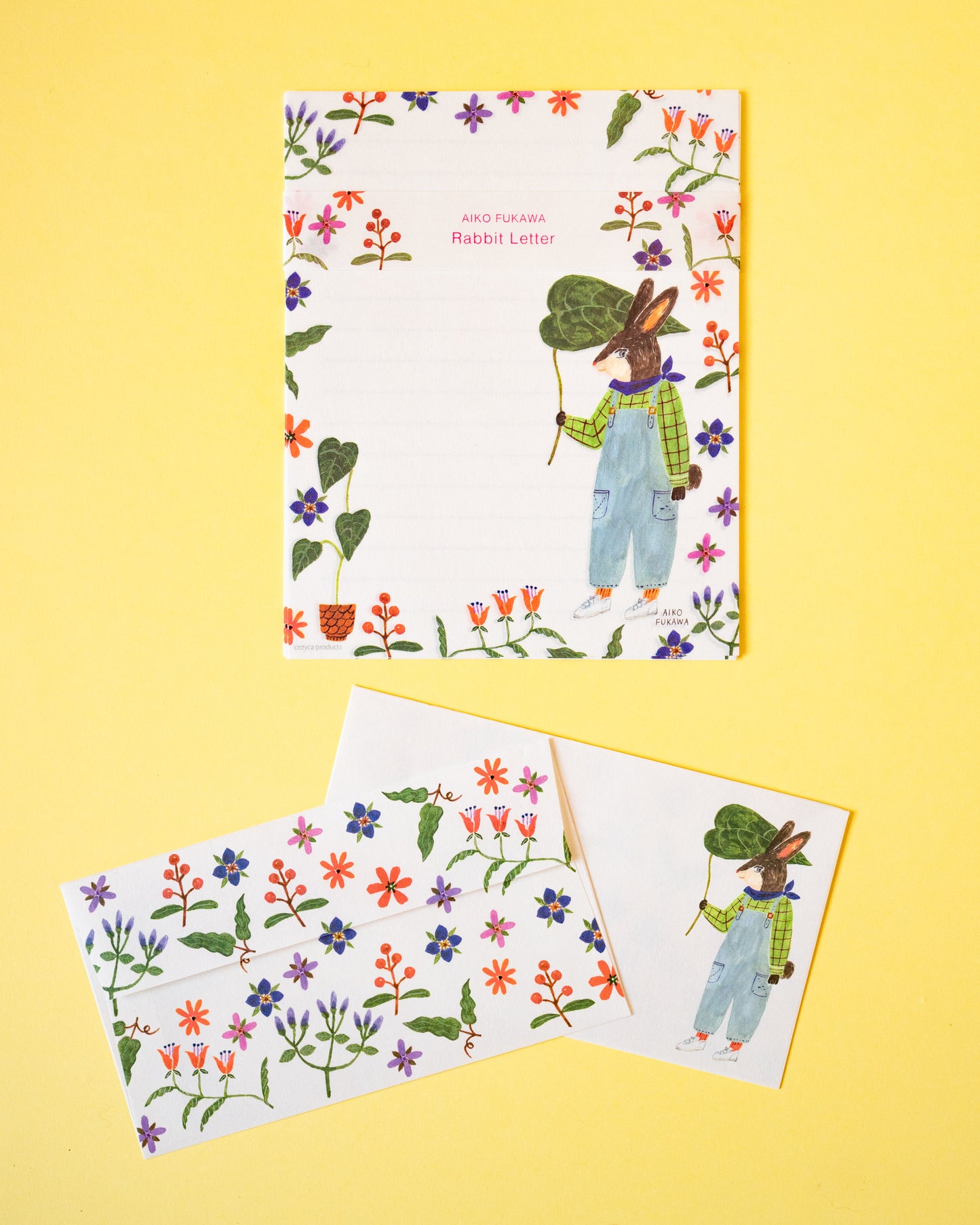 Set de Papier à Lettres Lapin Jardin Aiko Fukawa