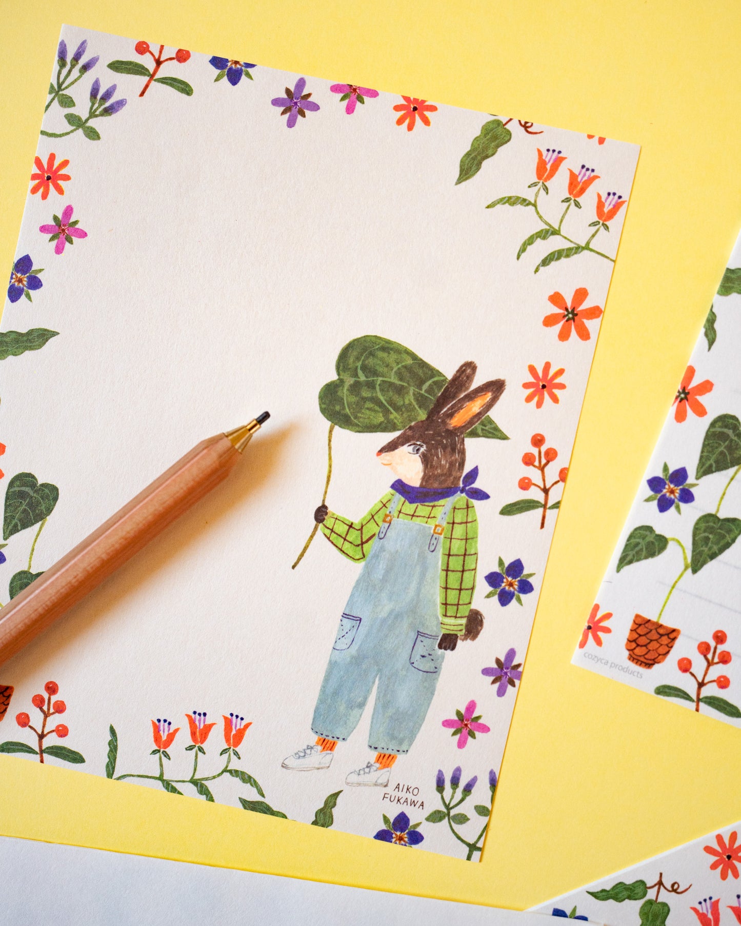 Set de Papier à Lettres Lapin Jardin Aiko Fukawa
