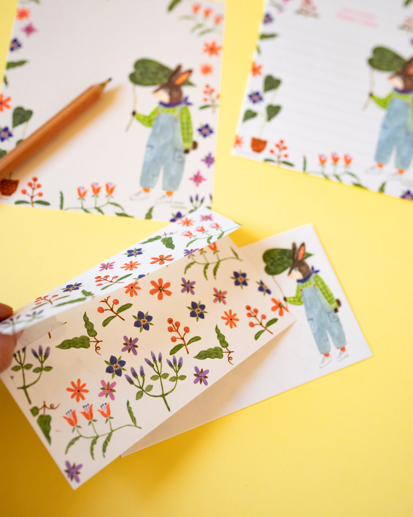 Set de Papier à Lettres Lapin Jardin Aiko Fukawa
