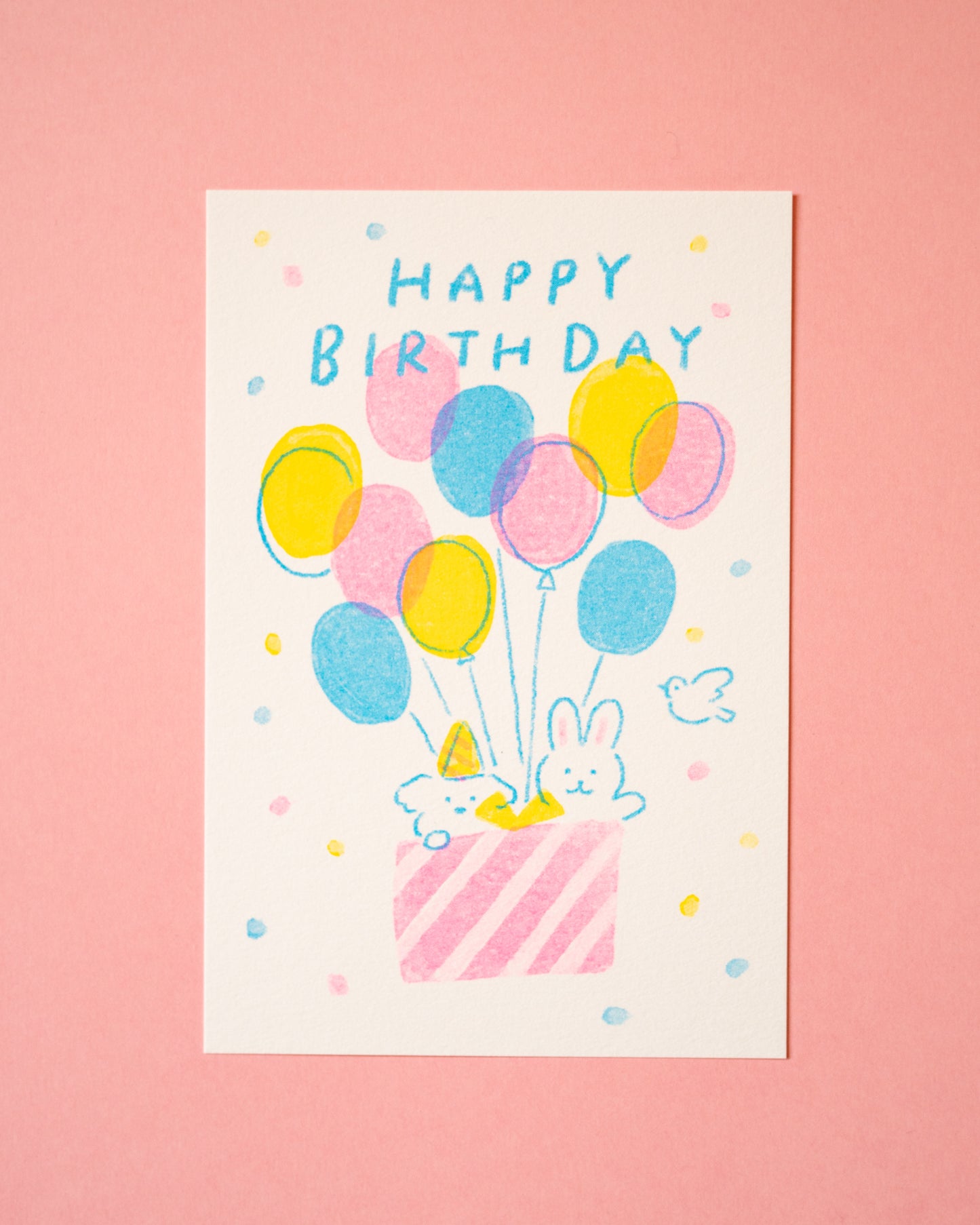Carte d'Anniversaire Ballons Retro Print