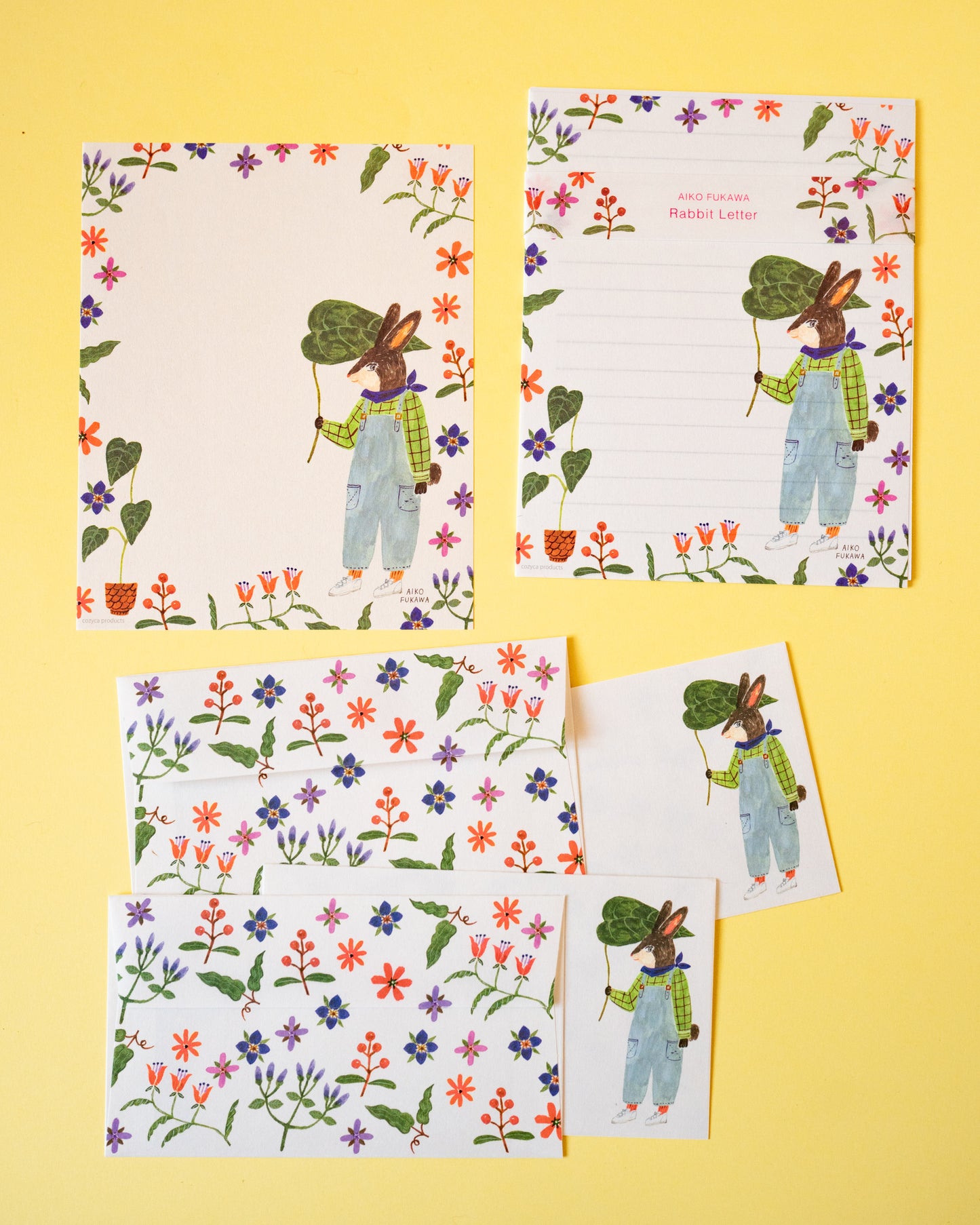 Set de Papier à Lettres Lapin Jardin Aiko Fukawa