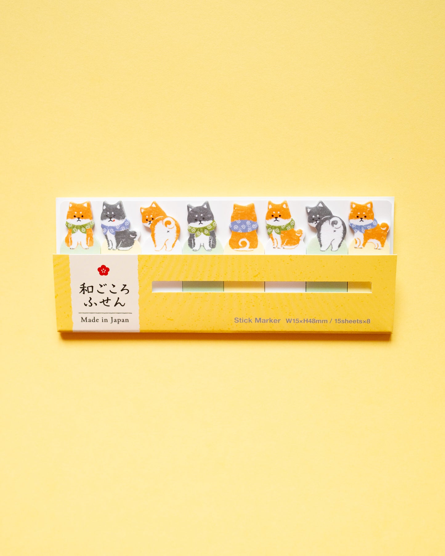 Bloc-notes Autocollants Marque-Pages Chien Shiba Stick Marker