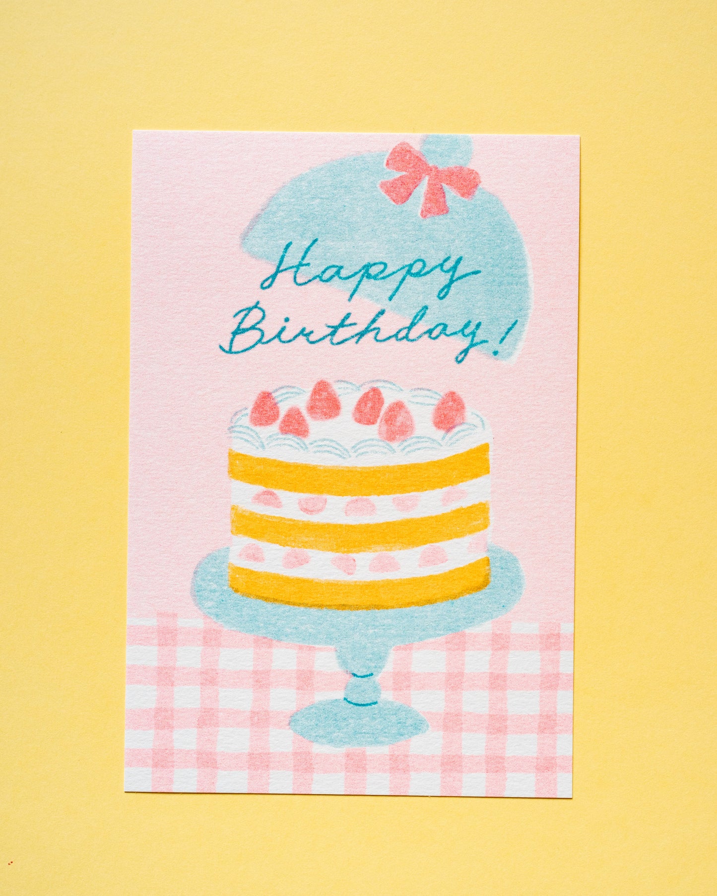 Carte d'Anniversaire Gâteau aux Fraises