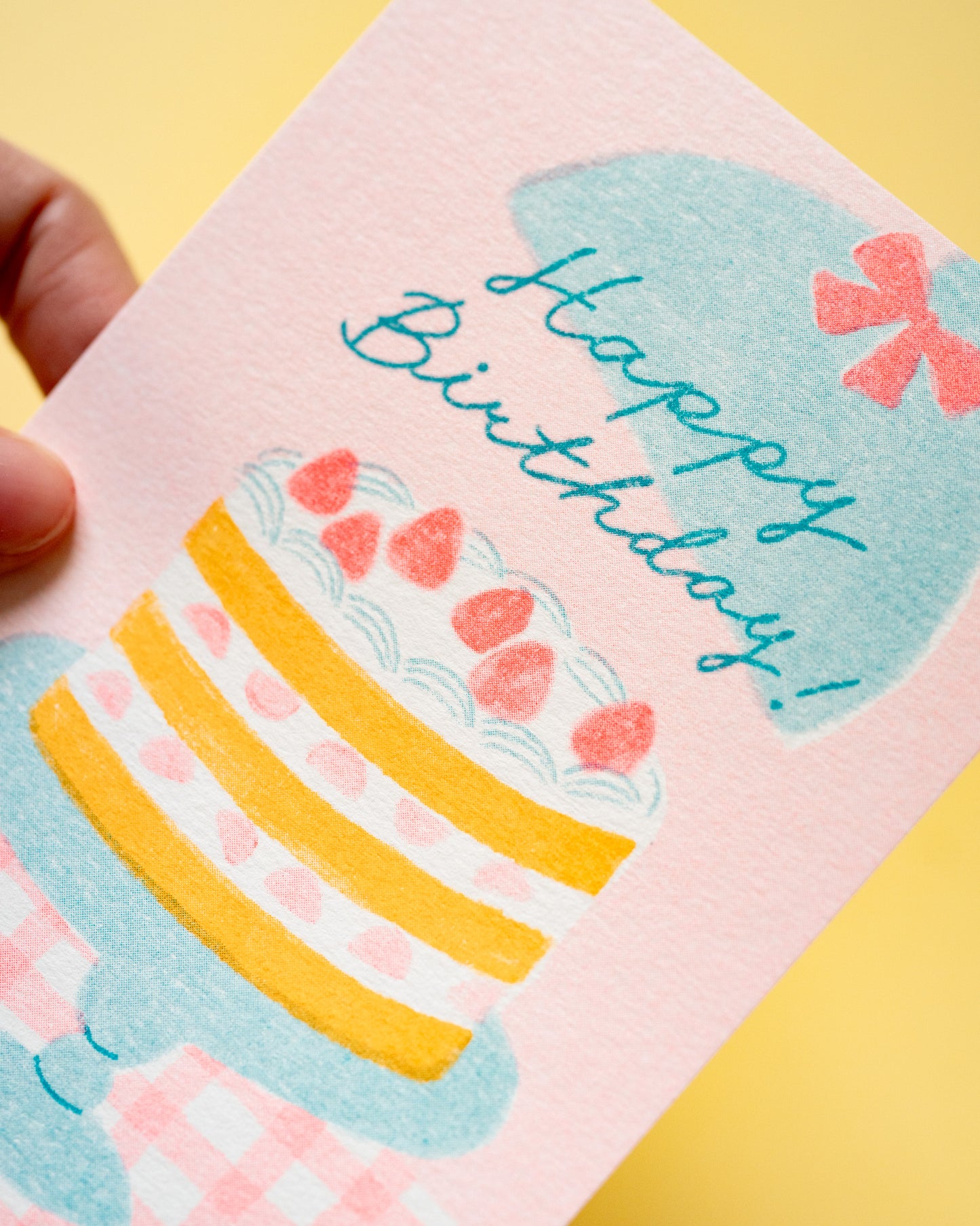 Carte d'Anniversaire Gâteau aux Fraises