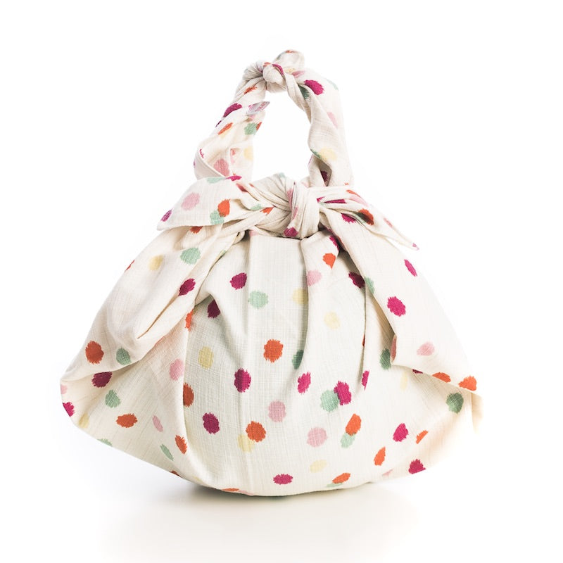 Furoshiki Modern Girl Konpeito Beige en coton bio 70 cm