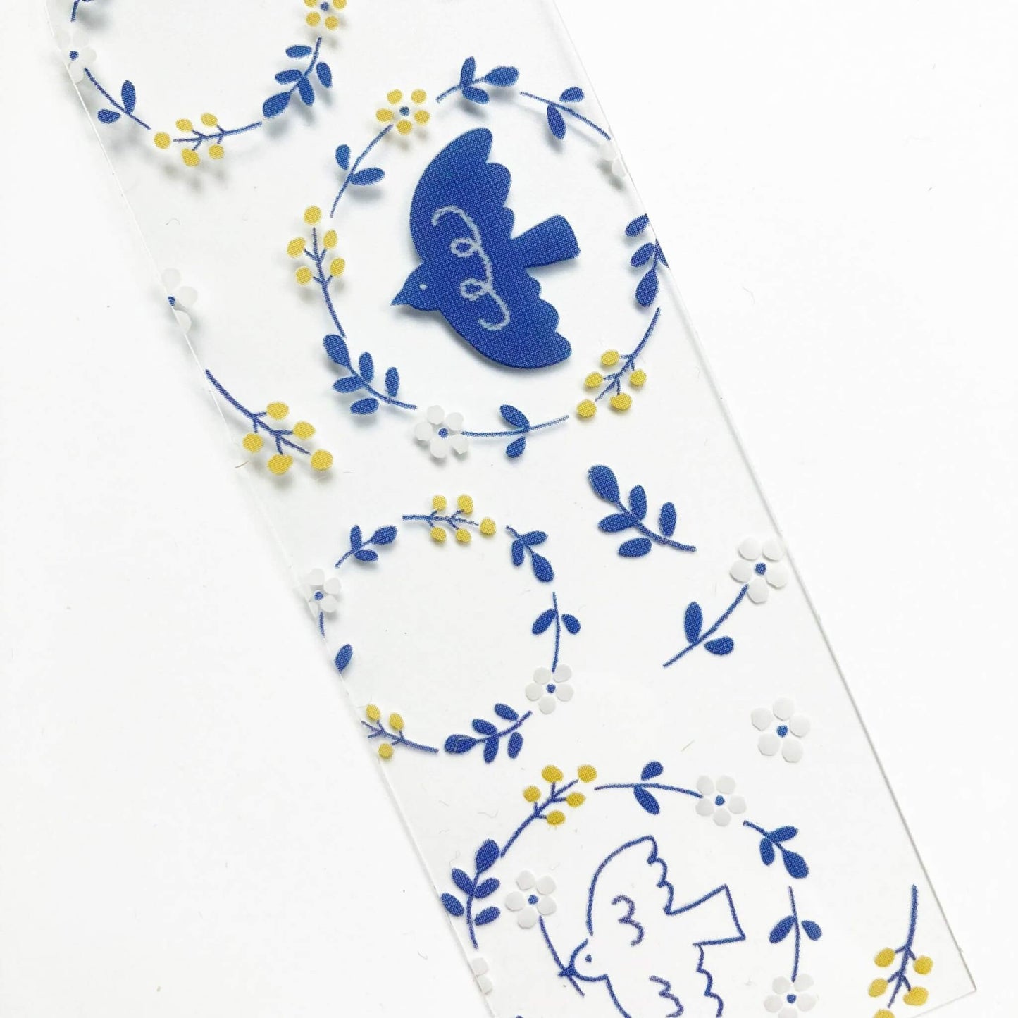 Marque-page transparent Blue Birds Hontowatashi Furukawa Paper