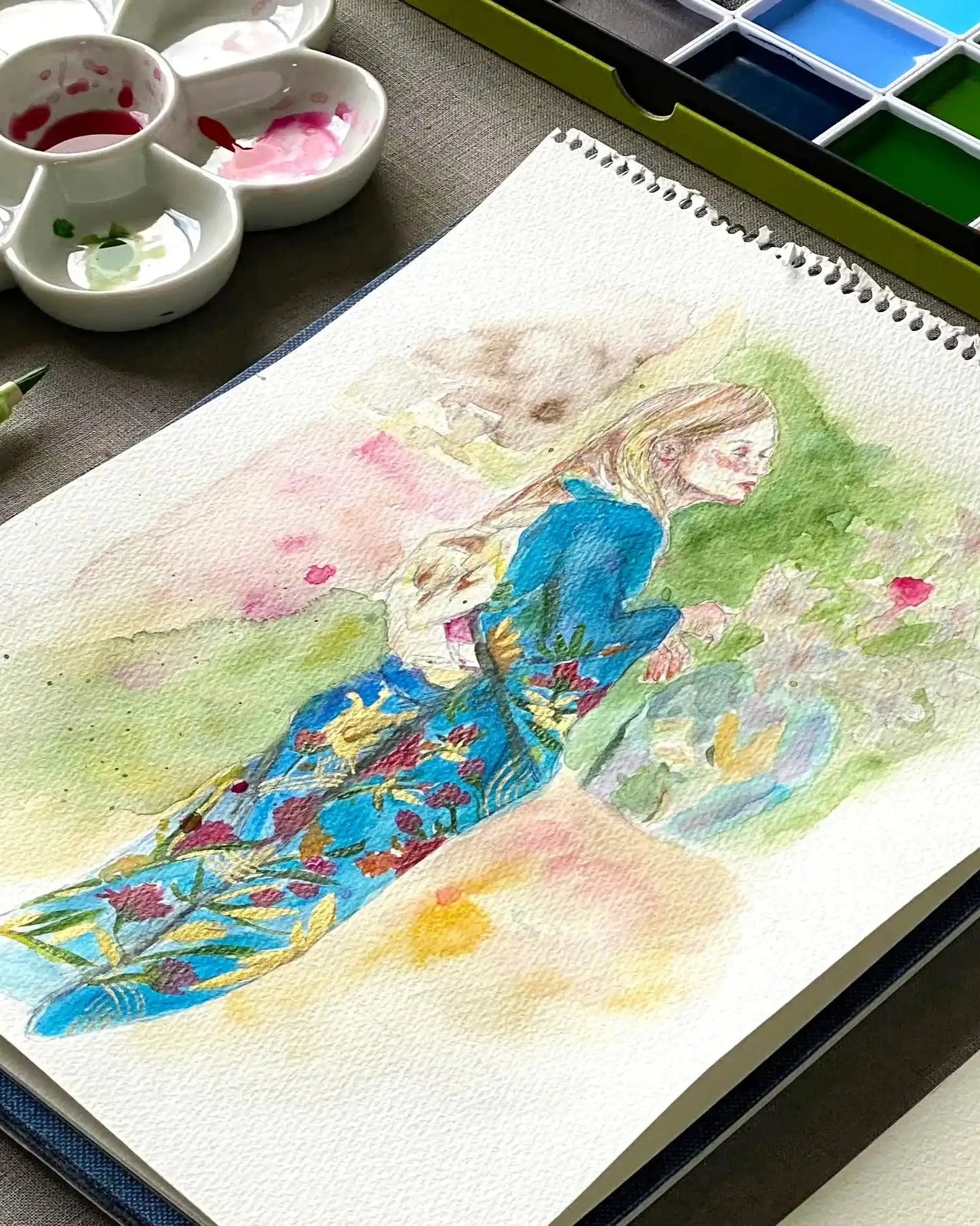 Kuretake Gansai Tamebi Art Nouveau Watercolor Paint 12 Colors