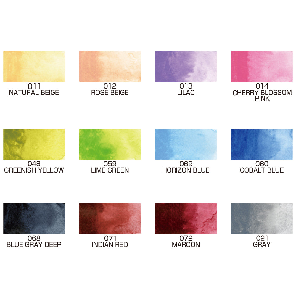 Kuretake Gansai Tamebi Art Nouveau Watercolor Paint 12 Colors