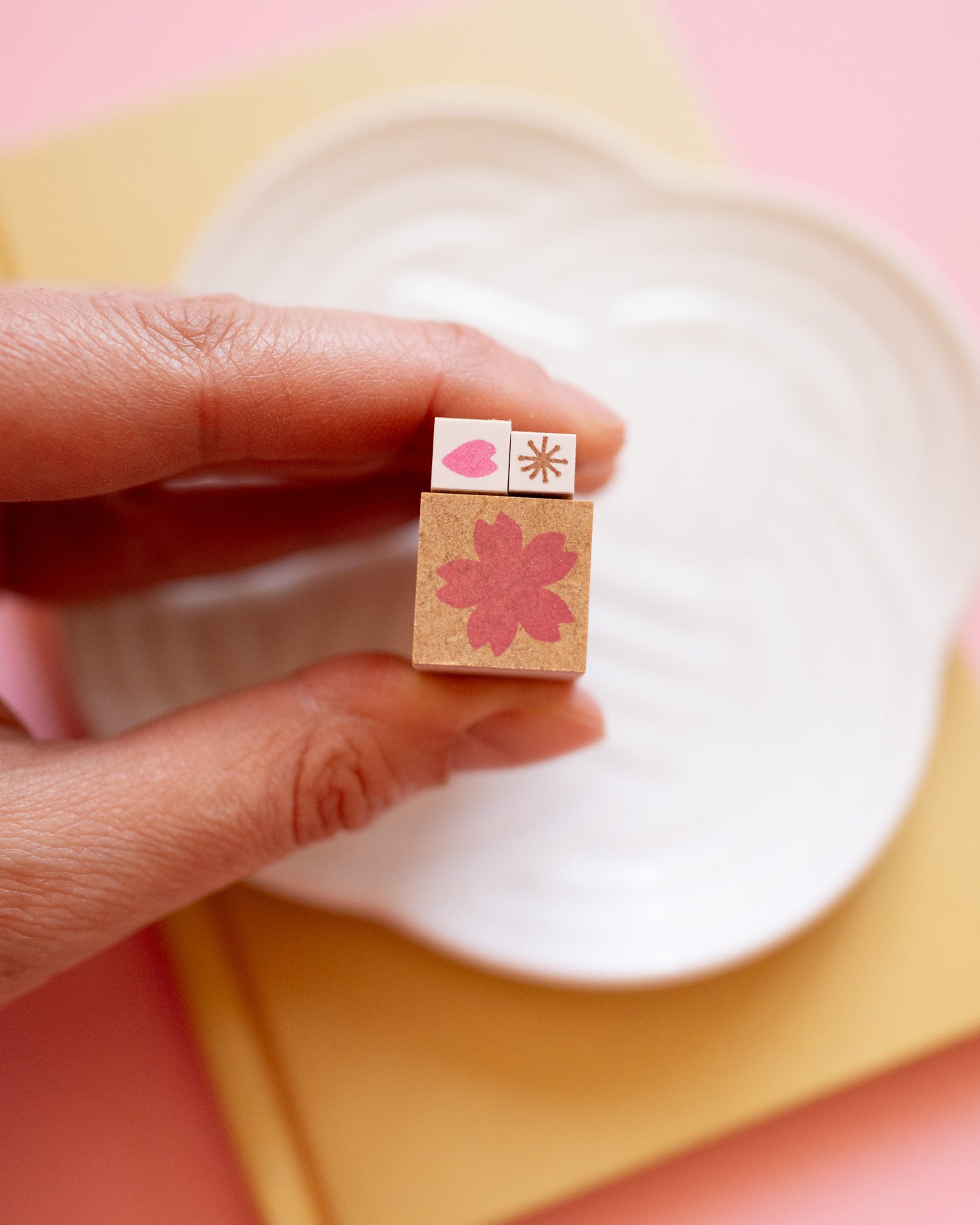 Tampons Fleur de Cerisier Sakura Pétale et Pistil (3 tampons)