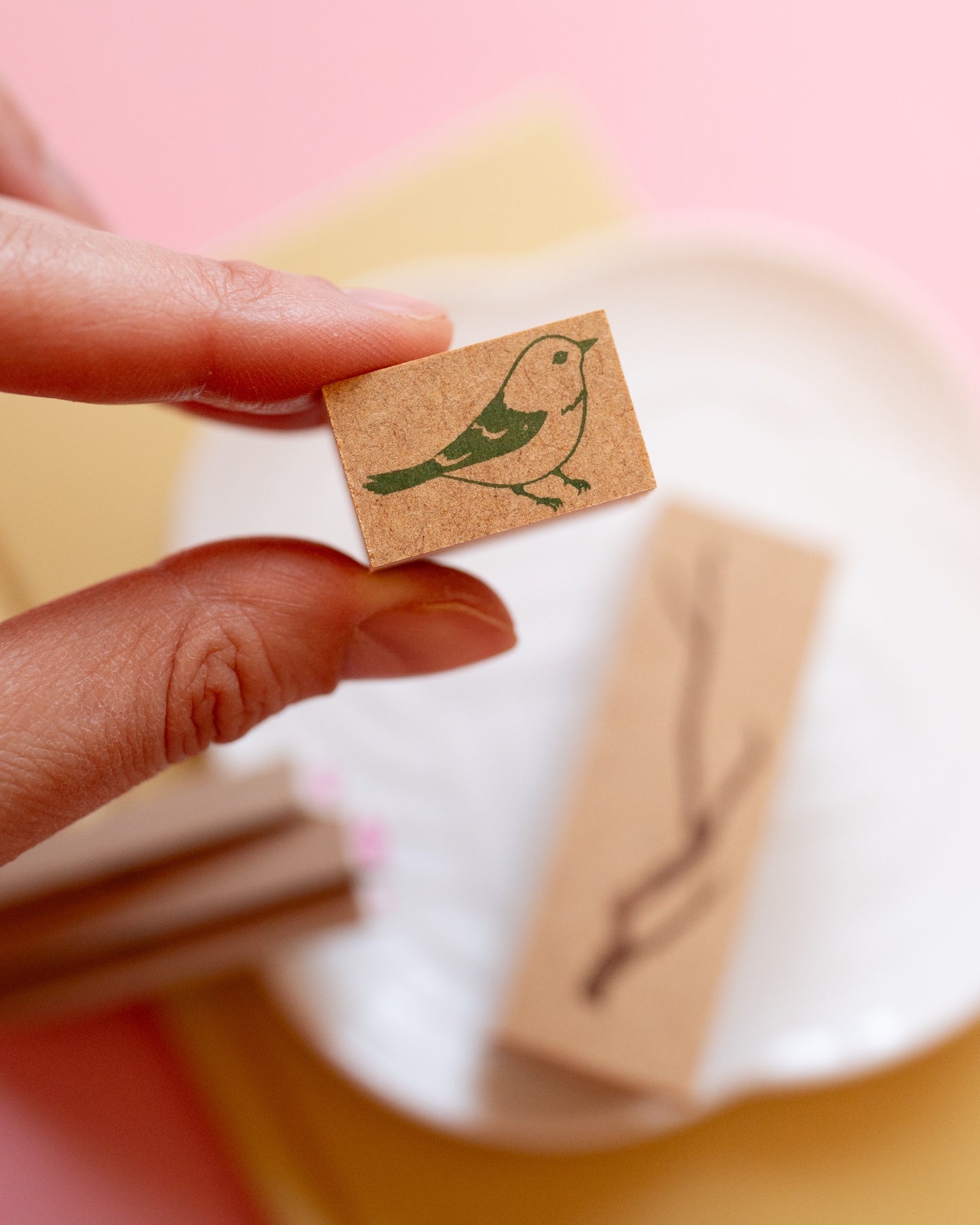 Tampons Fleurs de Prunier Oiseau Branche (5 tampons)