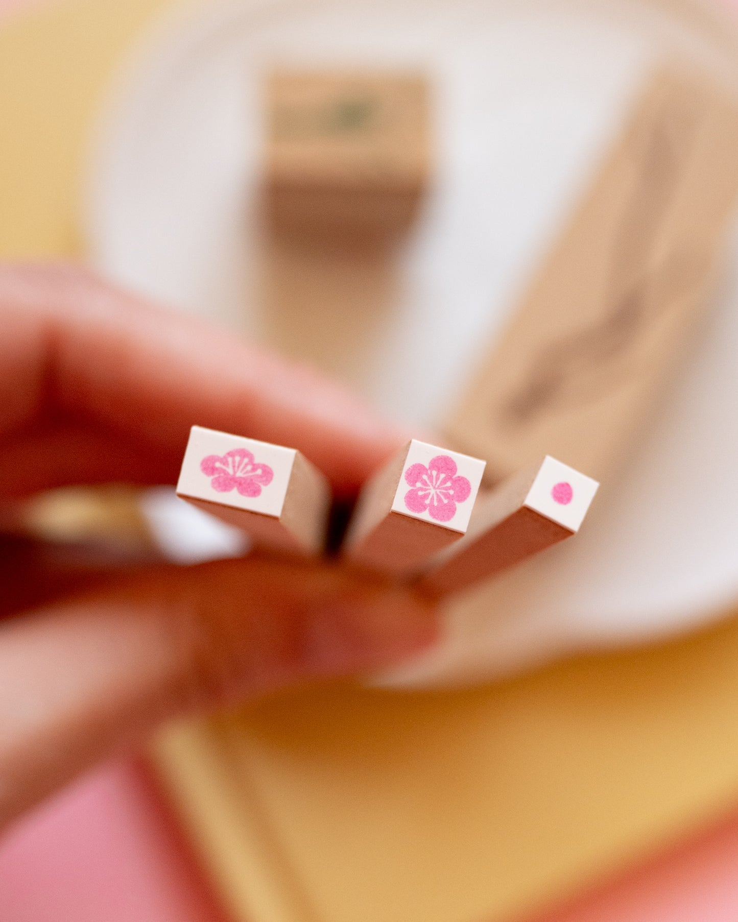 Tampons Fleurs de Prunier Oiseau Branche (5 tampons)