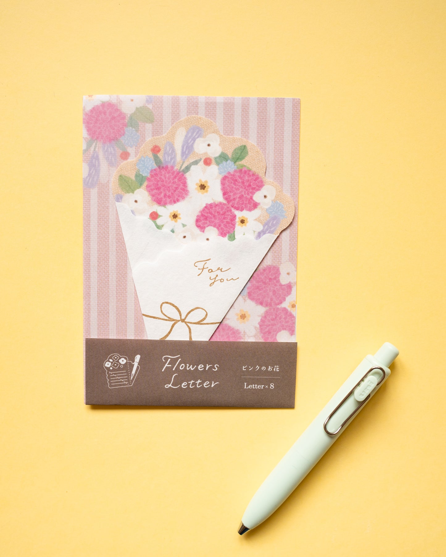 Pink and White Flower Bouquet Stationery