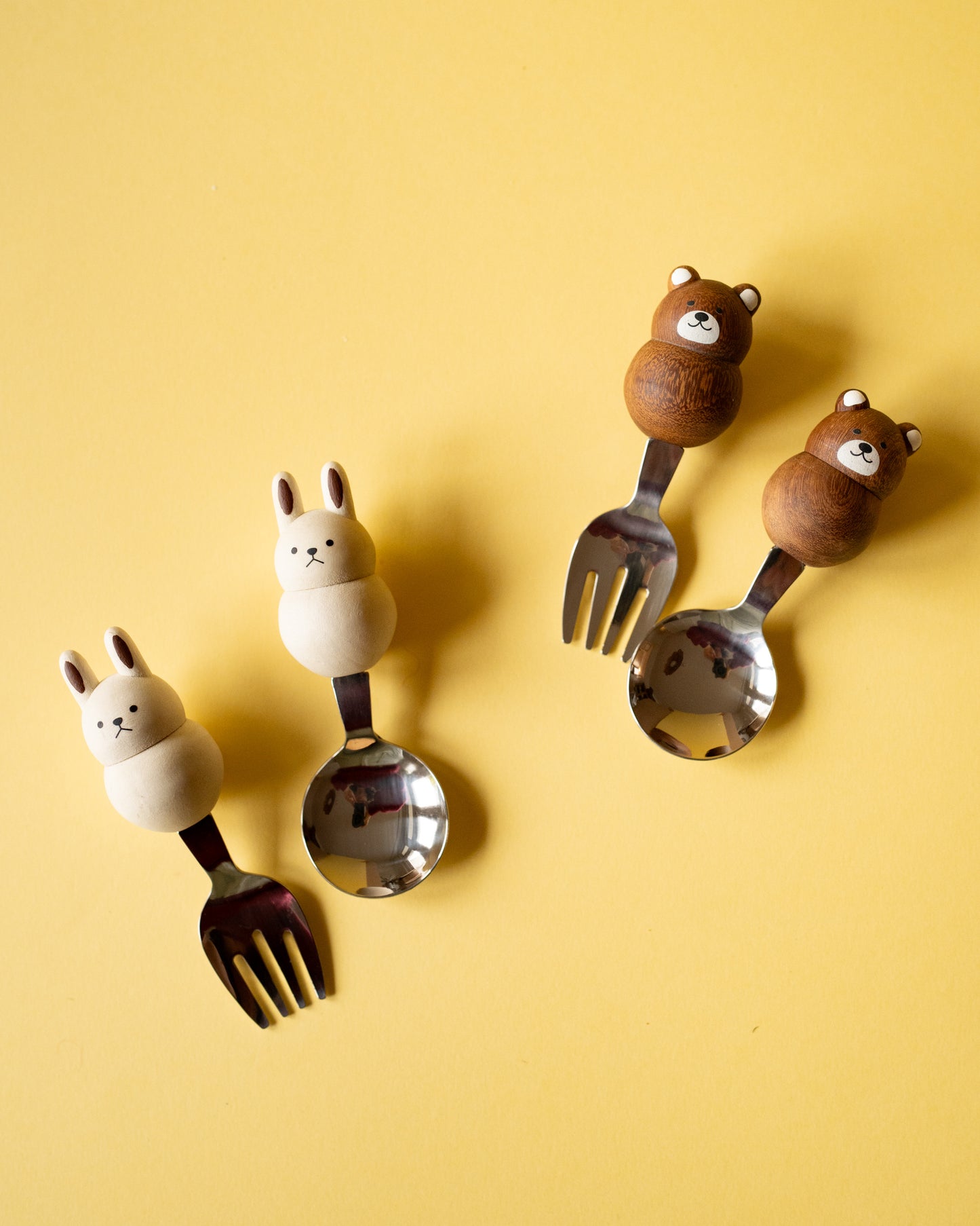Set de Fourchette et Cuillère pour Enfant Grapport Plumpy Kids ( Lapins ou Ours)