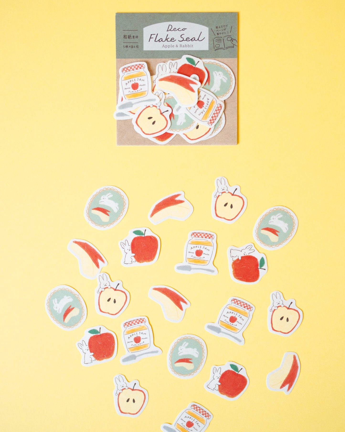 Washi Flakes Rabbits and Apples