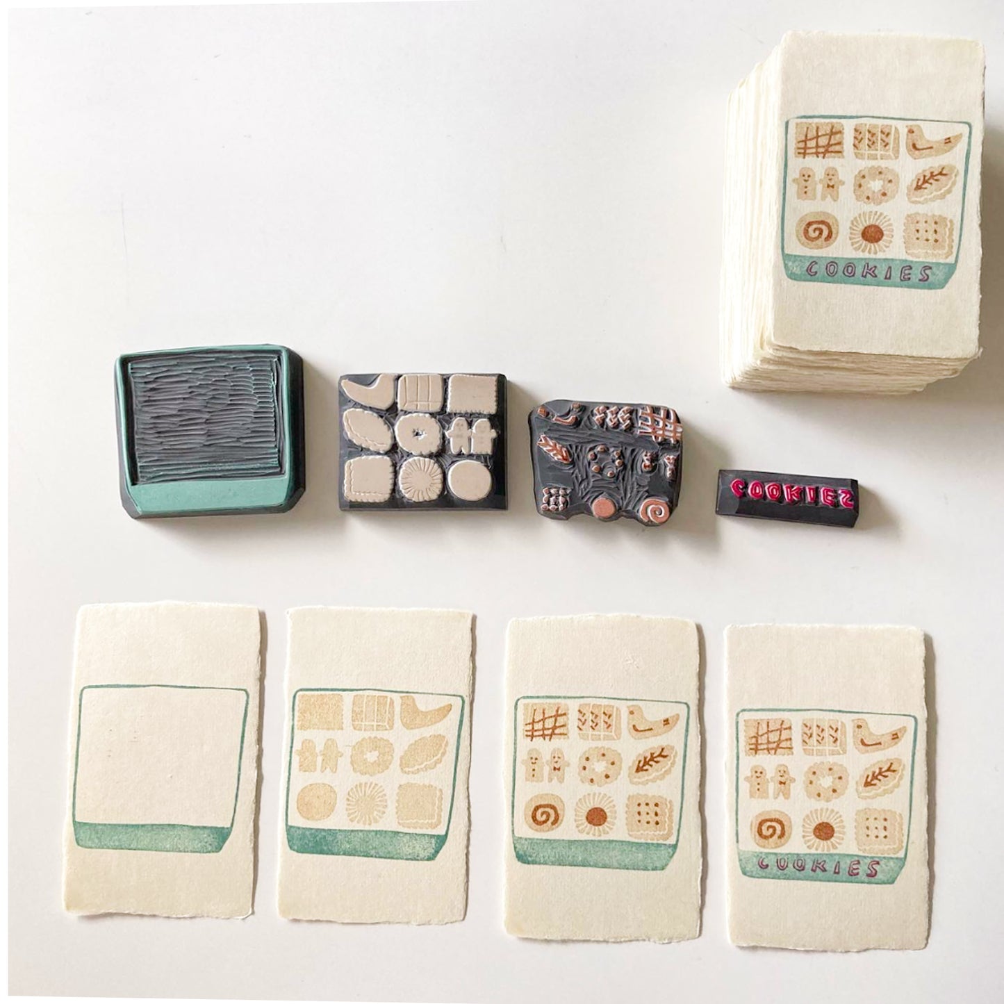 Hankodori Green Cookie Stamp Card