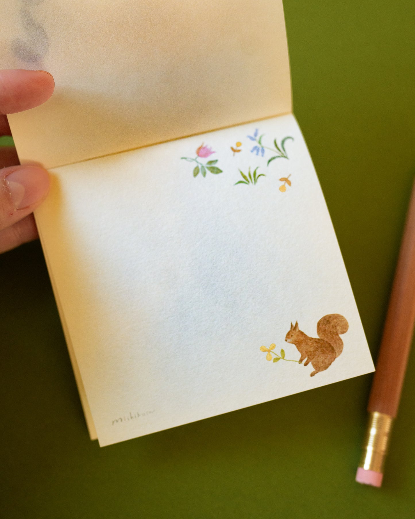 Bloc-notes Écureuils et Fleurs Michikusa