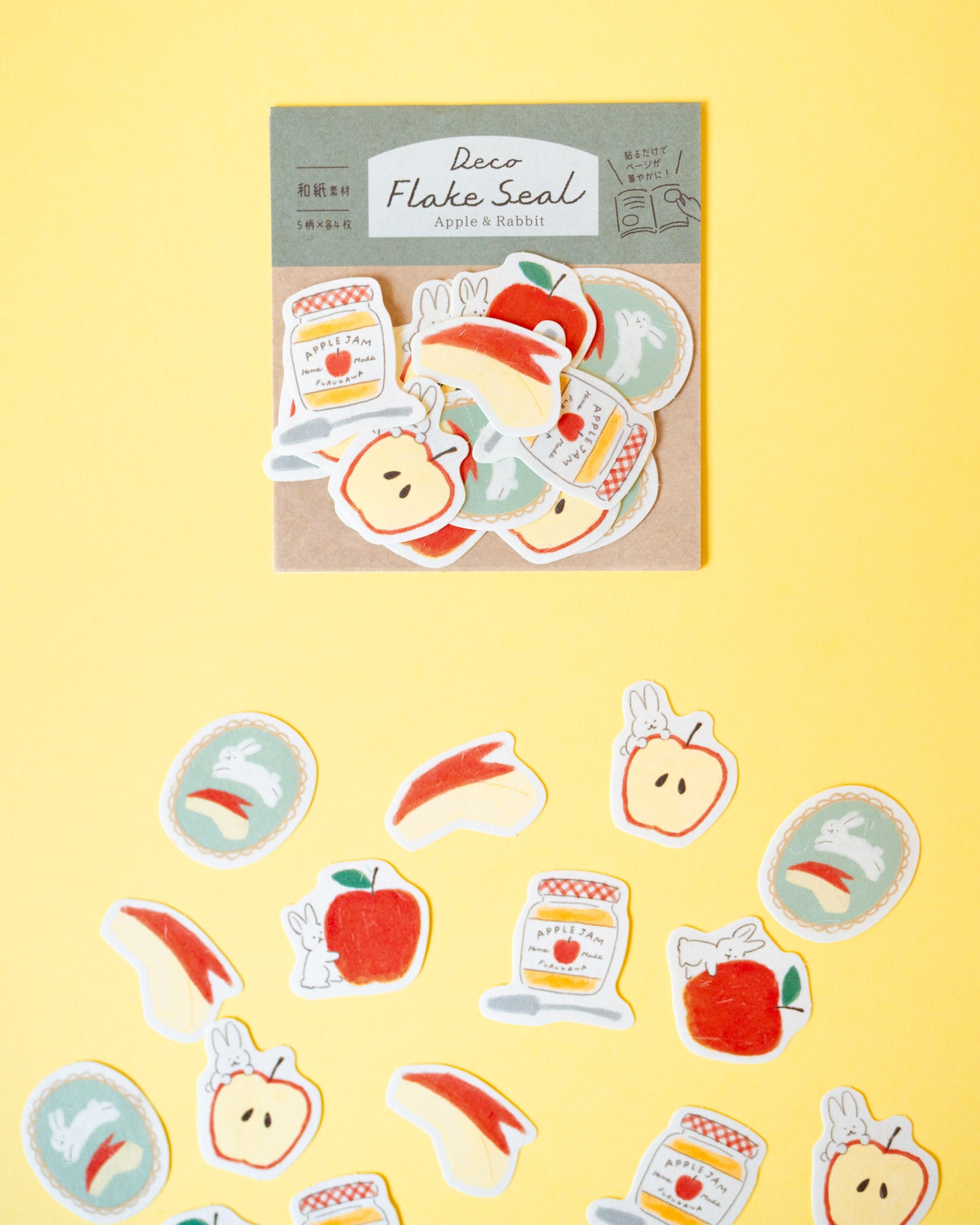 Washi Flakes Rabbits and Apples