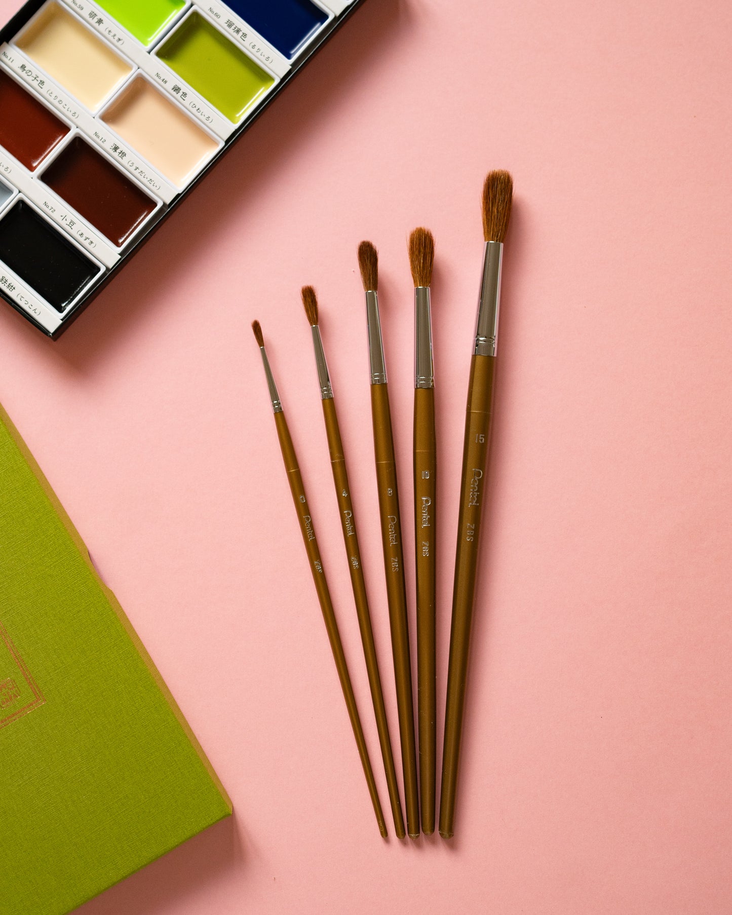 Pinceaux Premium Ronds Pentel 5 tailles au choix