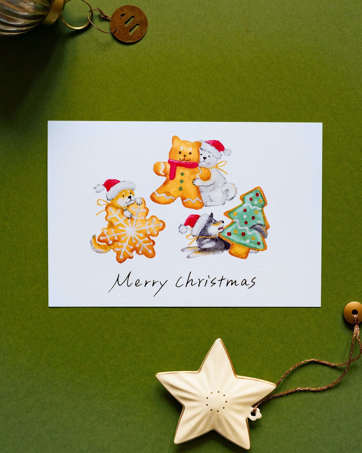 Shiba Cookies and Dogs Christmas Card
