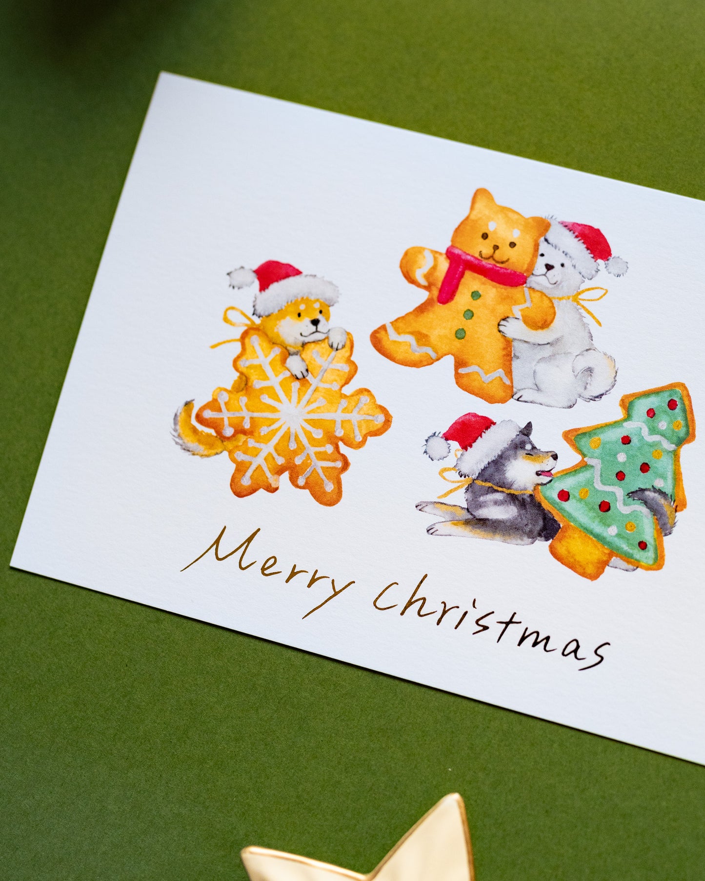 Shiba Cookies and Dogs Christmas Card