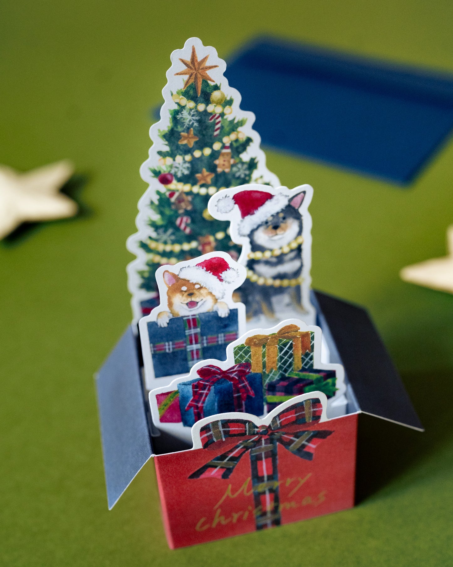 Carte de Noël 3D Chiens Shiba