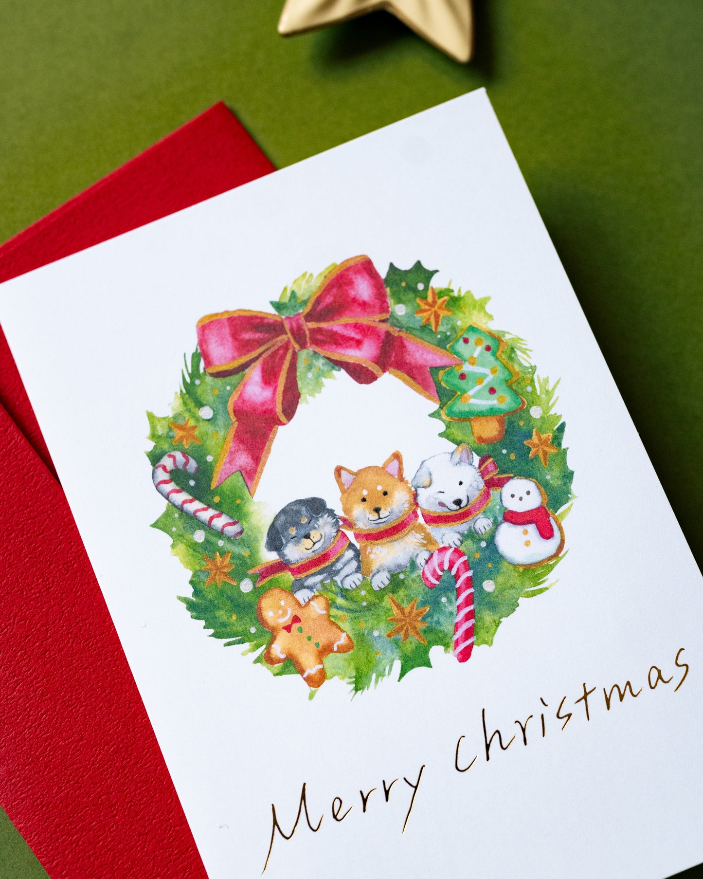Carte de Noël Pop-up Chiens Shiba