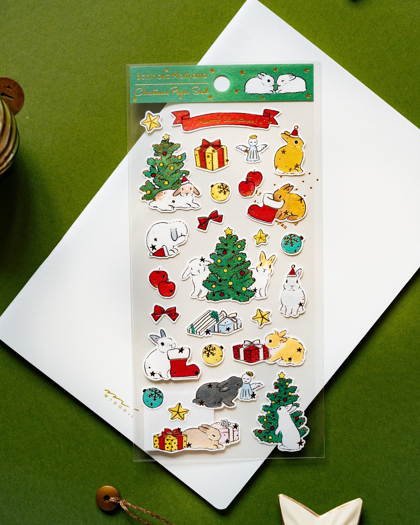 Christmas Stickers Rabbits and Trees