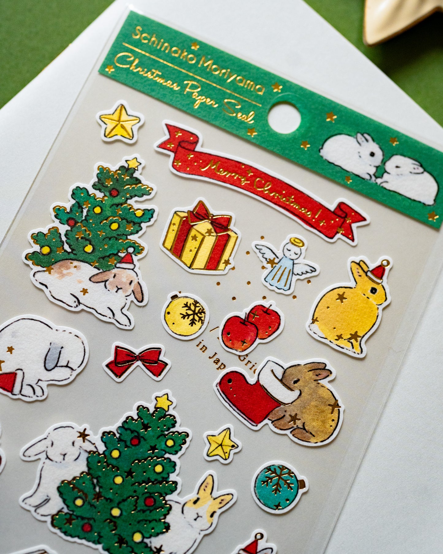 Christmas Stickers Rabbits and Trees