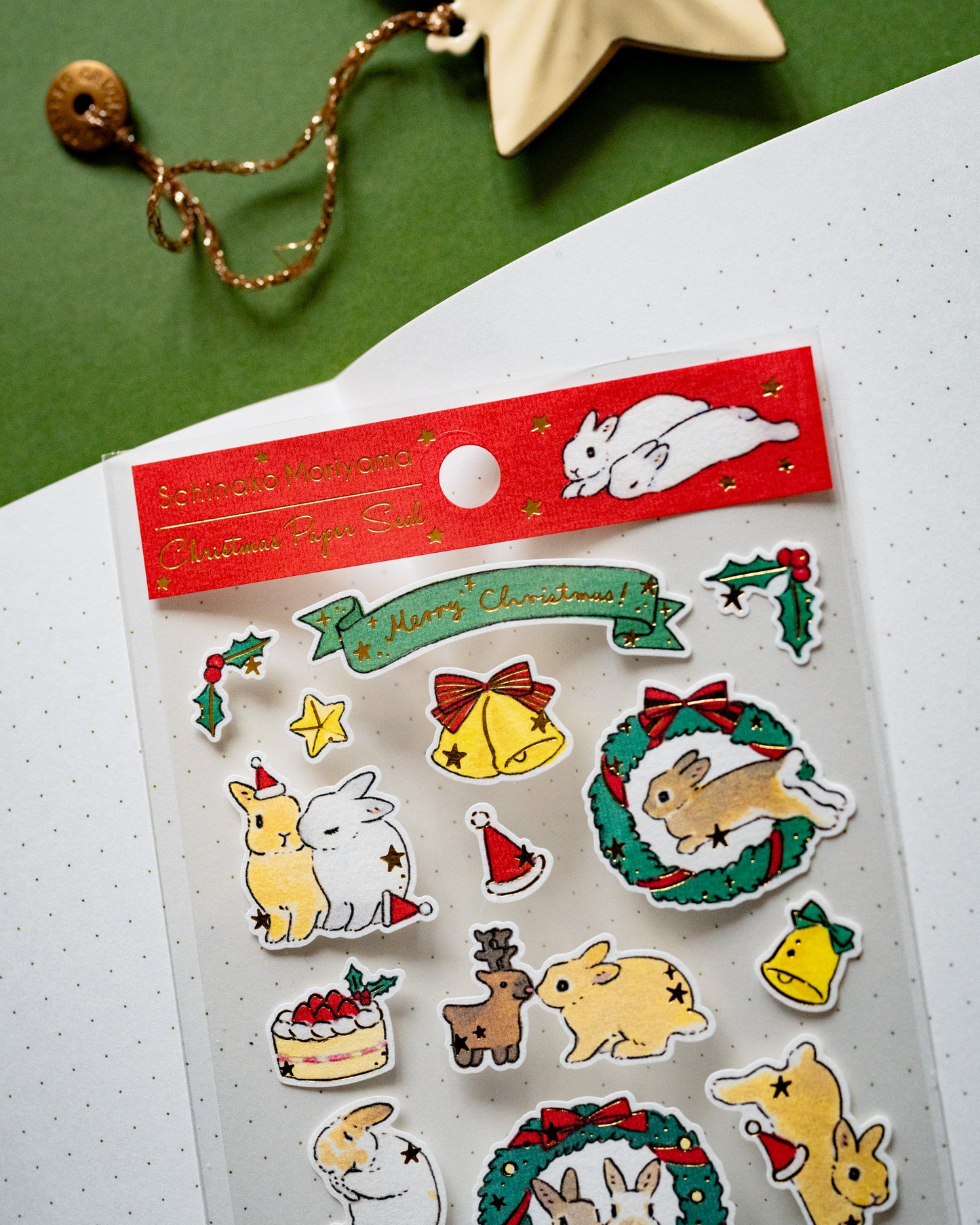 Christmas Stickers Rabbits and Wreaths