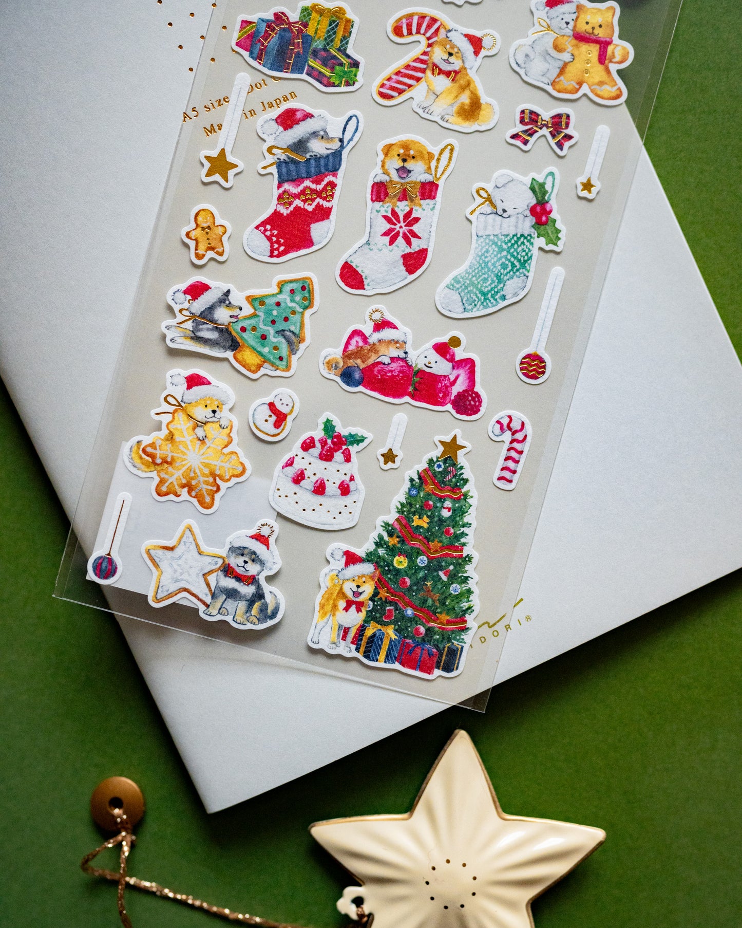 Shiba Dog Christmas Stickers